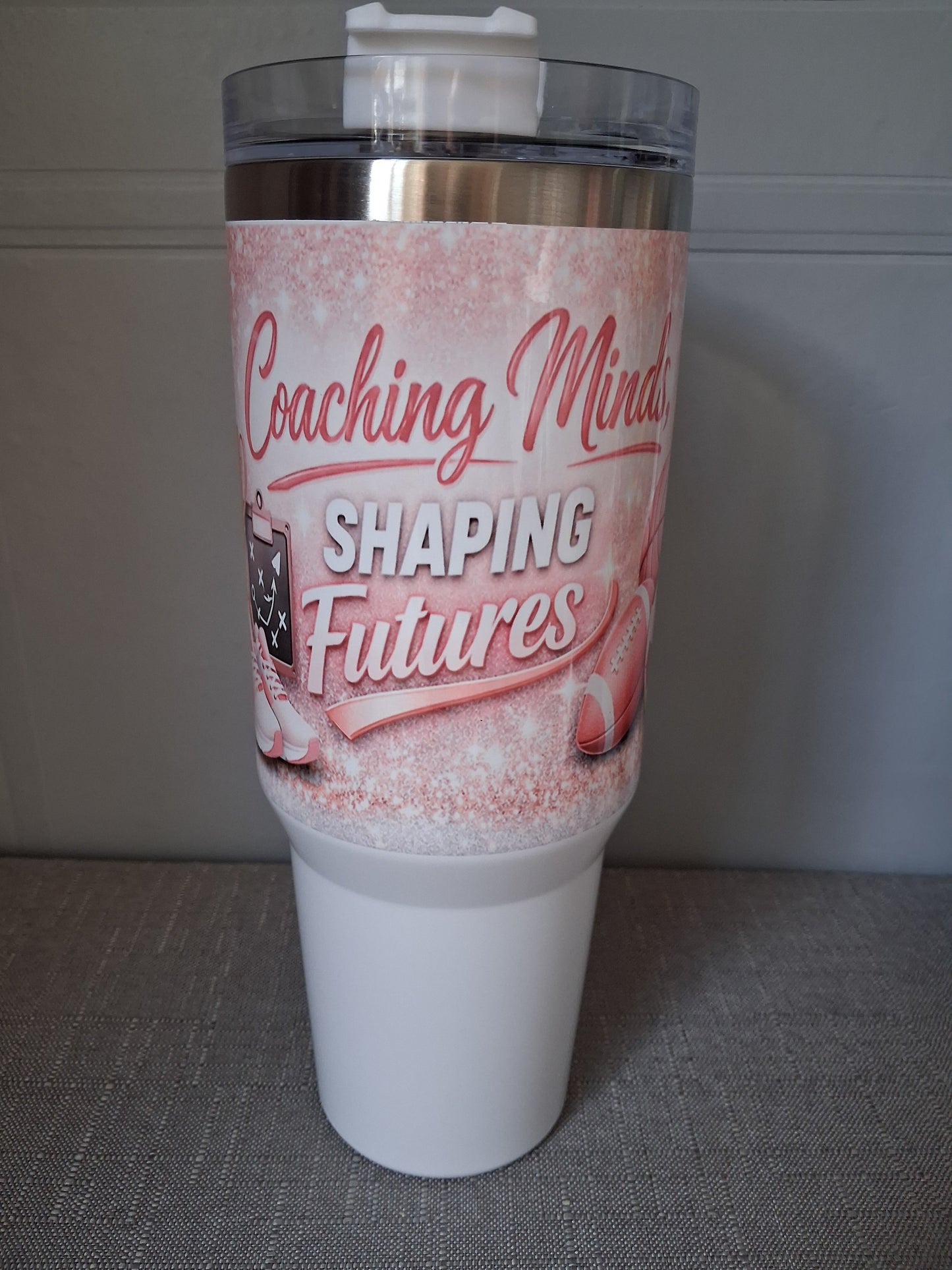 40oz Tumbler Mug with Handle & Straw