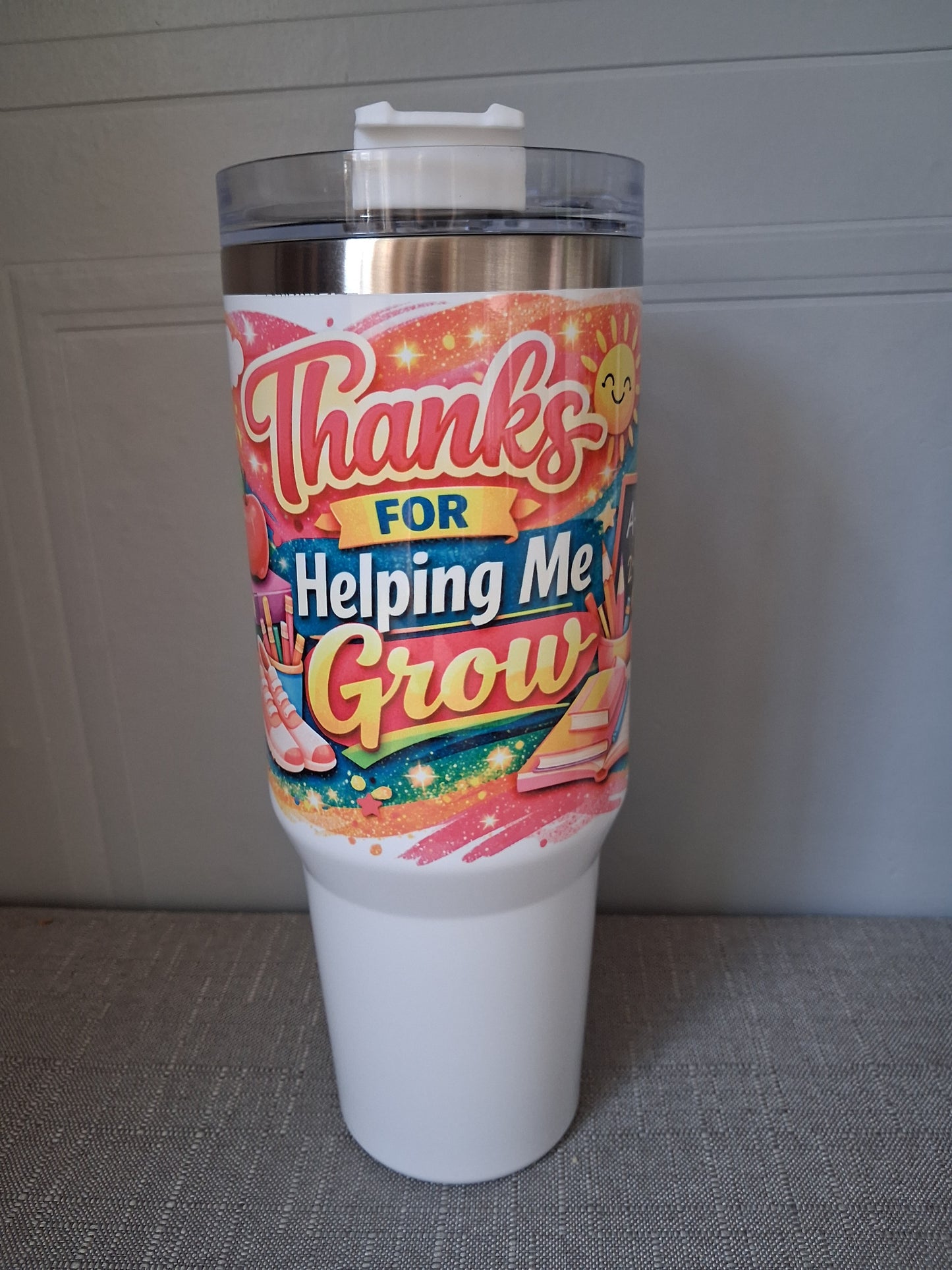 40oz Tumbler Mug with Handle & Straw