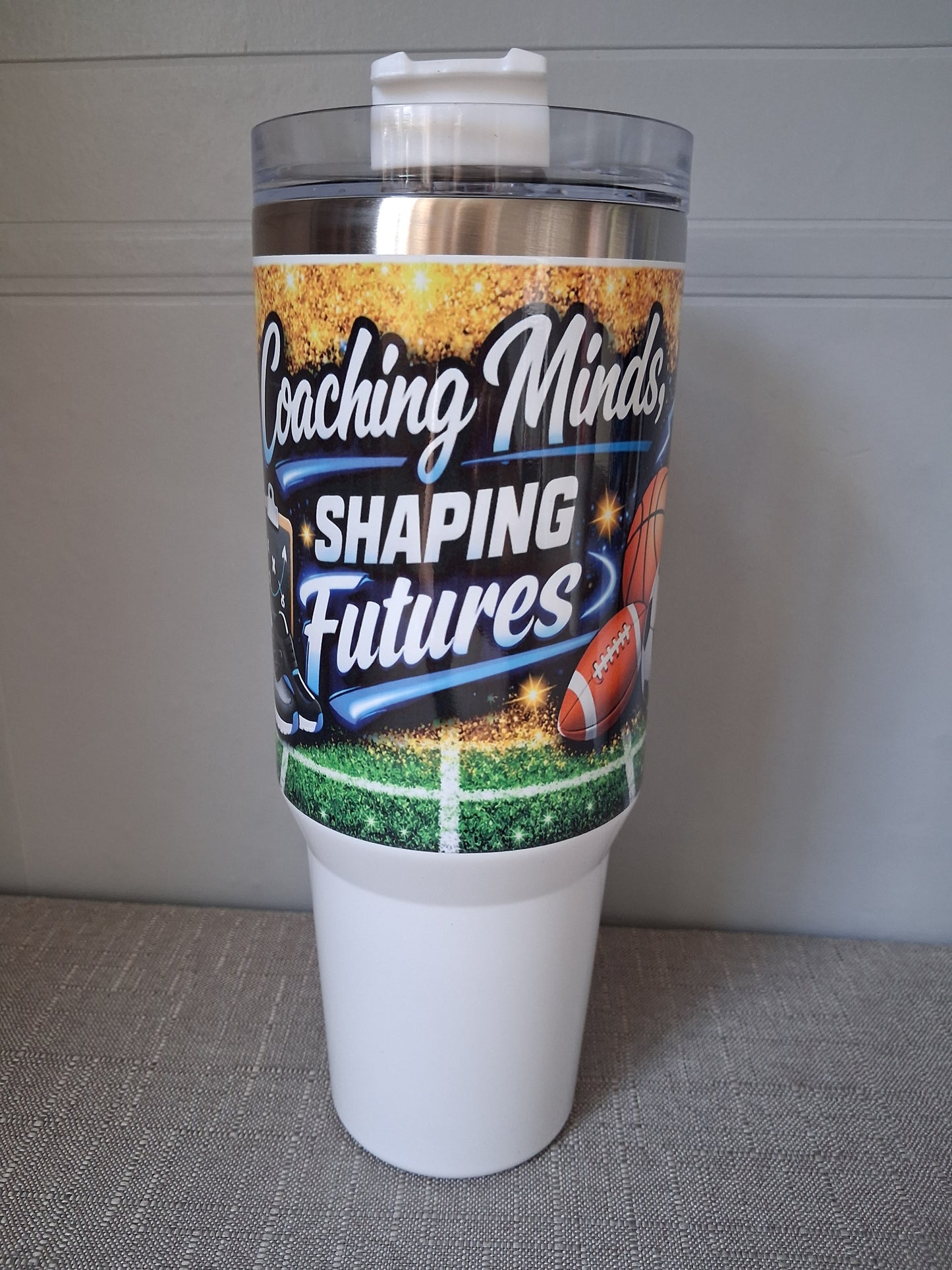 40oz Tumbler Mug with Handle & Straw
