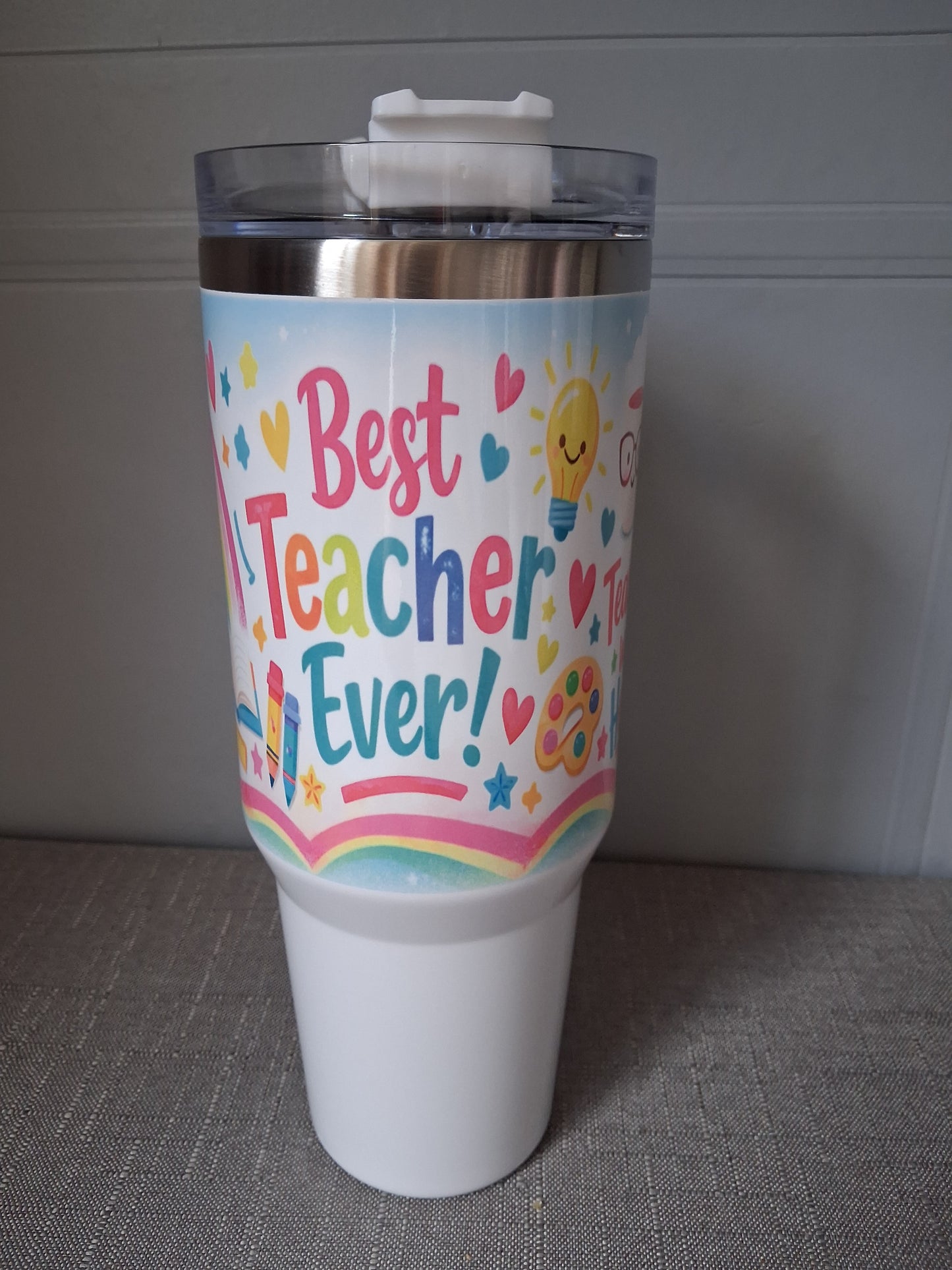 40oz Tumbler Mug with Handle & Straw