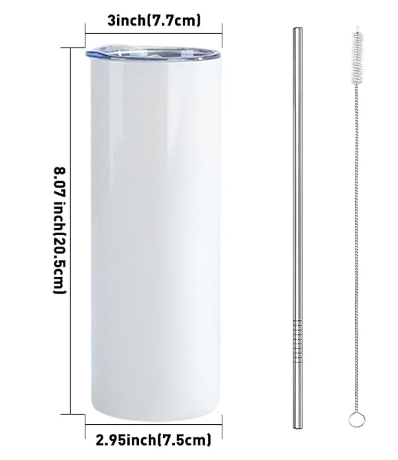 20oz Straight Tumbler with Straw