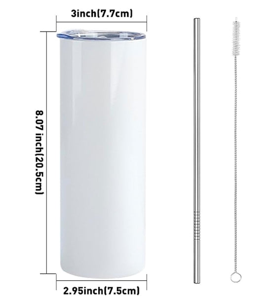 20oz Straight Tumbler with Straw