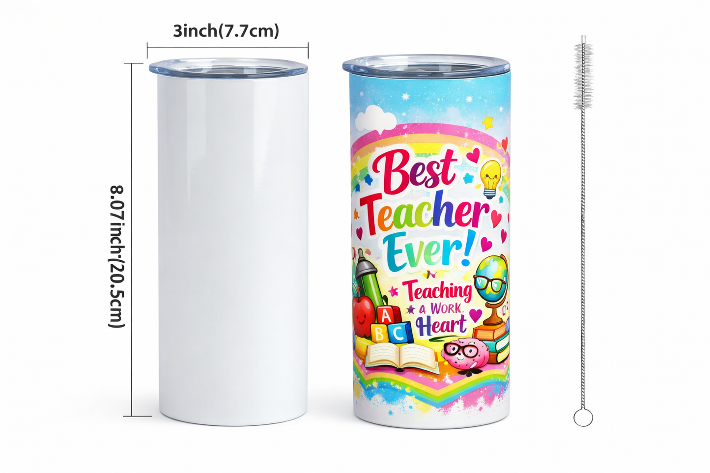 20oz Straight Tumbler with Straw