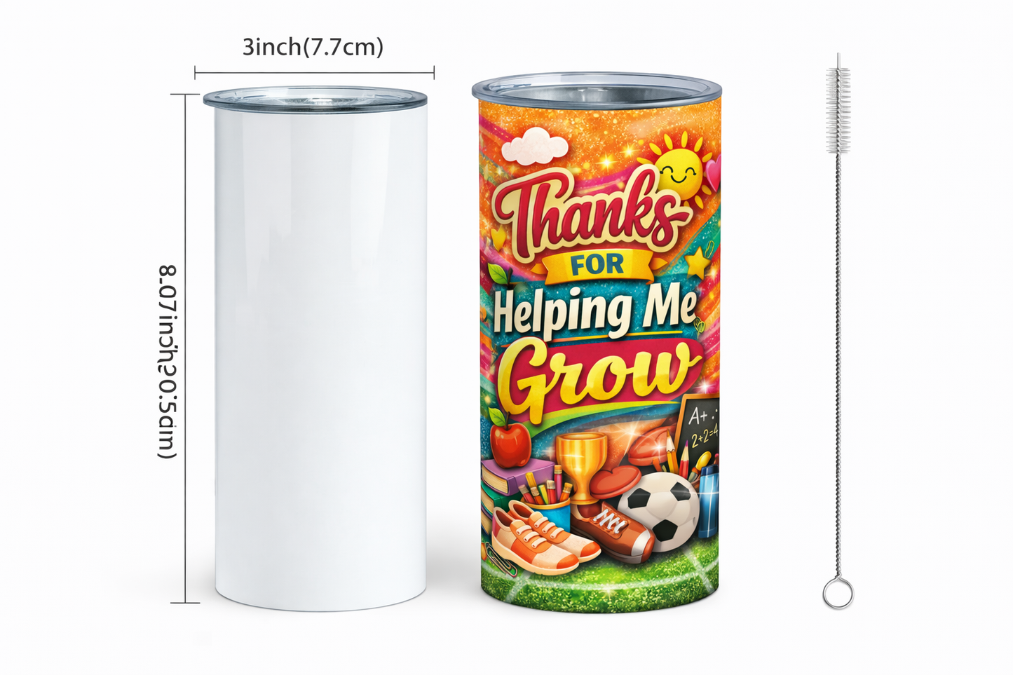 20oz Straight Tumbler with Straw