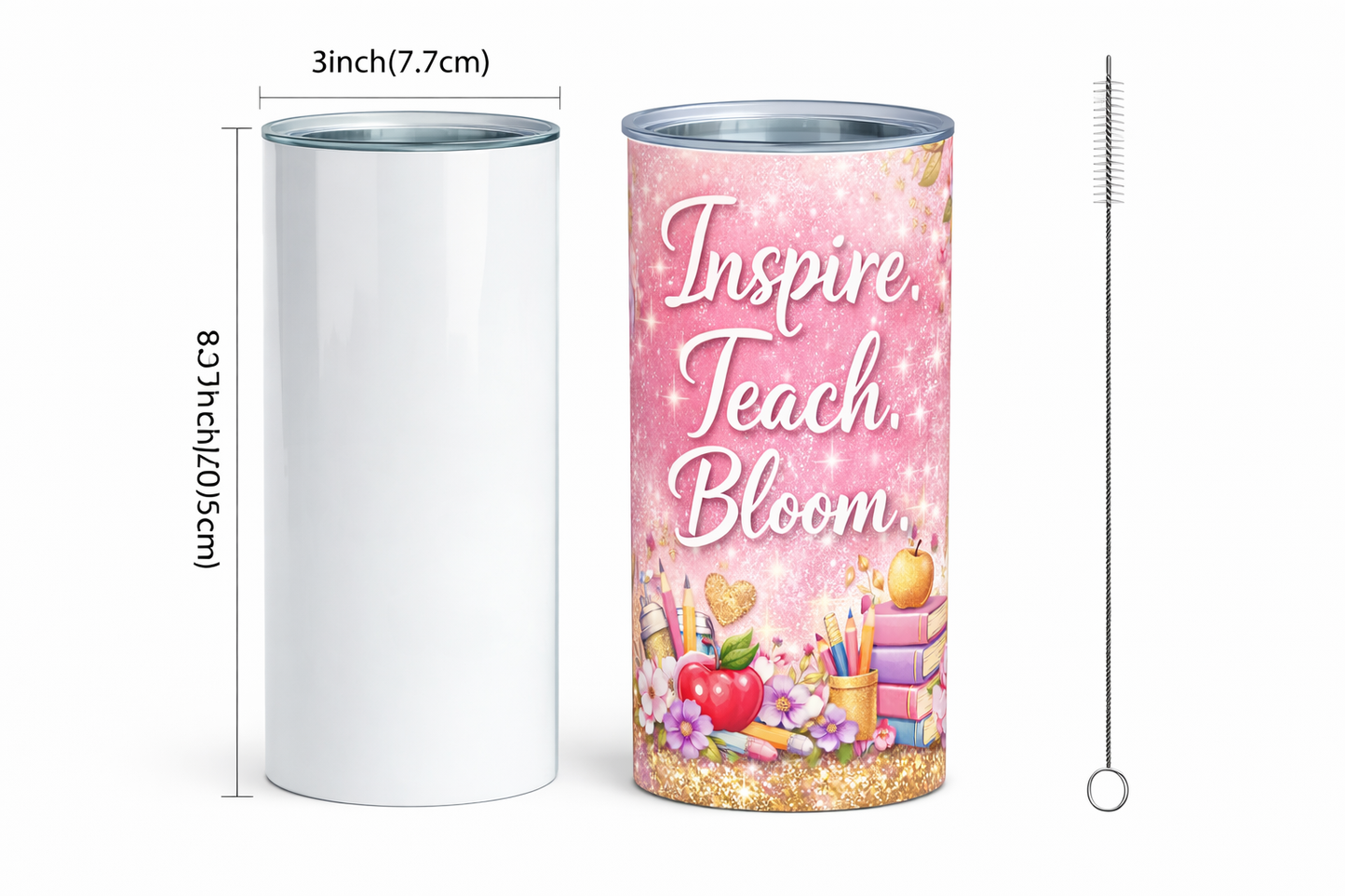 20oz Straight Tumbler with Straw