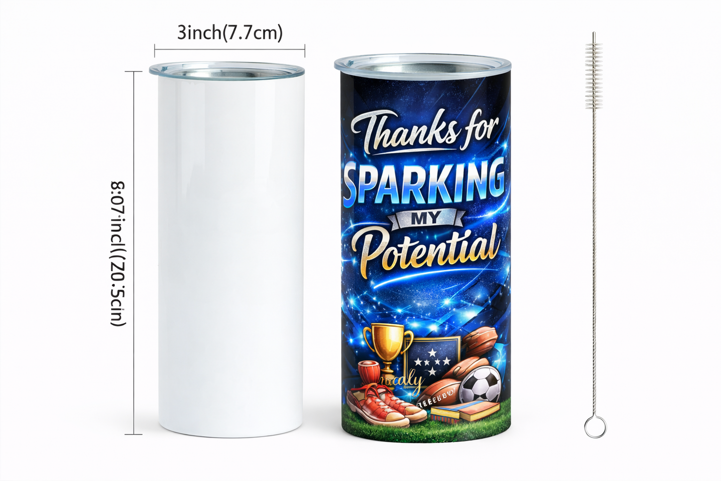 20oz Straight Tumbler with Straw