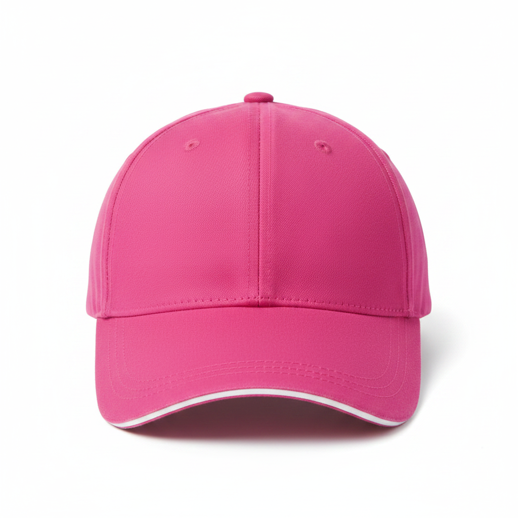 Plain hot pink personalised baseball cap on white background